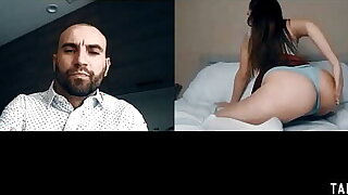 Stepdad makes teen stepdaughter masturbate and spank herself