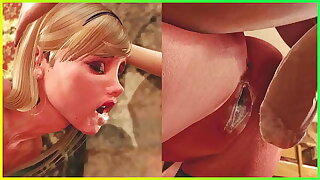 3D Shemale step Aunt and her step Son fucked step Sister in all Holes and CUM in Pussy and Mouth - Hot Futanari Animated Sex